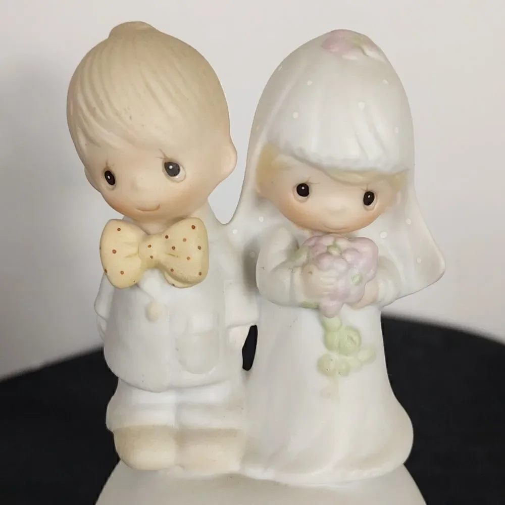 Bride & Groom Precious Moments Porcelain Bell.